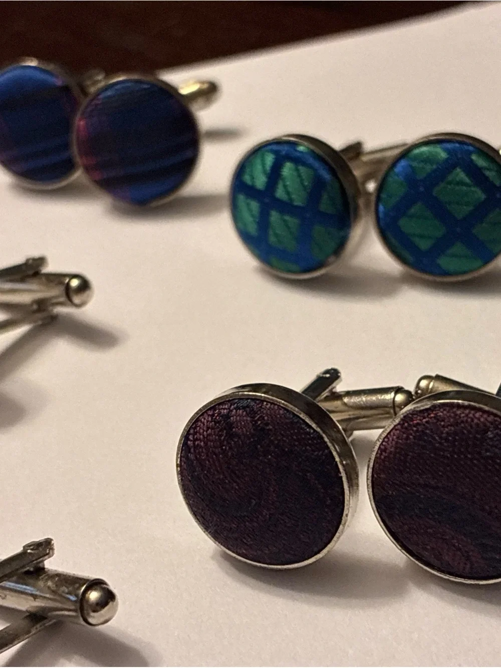 6 Round Cufflinks, hour glass cufflinks - Men's Accessories